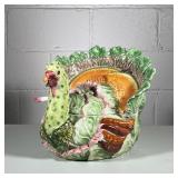 VIETRI TURKEY SOUP TUREEN | Turkey form soup tureen made in the form of cabbage & fruit by Vietri, m
