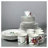 (34pc) Mikasa Dishes | “Summer Symphony” by Mikasa. Set includes: 8 luncheon plates, 3 bread plates,