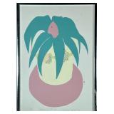 ABSTRACT STILL LIFE LITHOGRAPH | Plant on Table Color Lithograph. Signed, dated, titled, and numbere