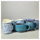 (11pc) Miscellaneous Mugs | Pottery mugs in shades of blue and white. All marked and signed. Some ma