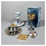 (5pc) MIXED JUDAICA | Including: Rosenthal Silverplate “Tree of Life” kiddish cup, The Jacob Rosenth