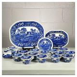 (18pc) Teacups And Serving Pieces | Copeland “Spode’s Tower” pattern includes 13 teacups, one small 
