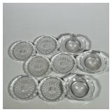 (9pc) VALSTAMBERT CUT CRYSTAL Or GLASS COASTERS | Including set of 6 cut crystal or glass coasters, 