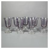 (7pc) Glassware | Lavender tinted water glasses. Dimensions: h. 6 in
