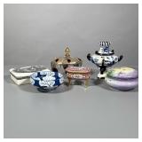 (6pc) Miscellaneous Porcelain/glass | Including glass small bowl with red spots and top, Wedgewood t