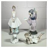 (4pc) Collection Of Lladro And Nao Spanish Porcelain | Including a dancer a geisha bear and ballerin