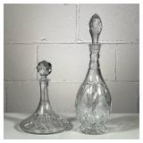 (2pc) Decanturs | Including cut crystal sherry decantur from Croatia with stopper and taller cut gla