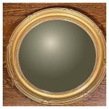 GILT CONVEX "BULLET" MIRROR | Small convex mirror in gilt frame. Engravings on gilded rim. Napoleon 