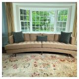 CURVED 2-CUSHION SOFA | Large curved 2-cushion sofa in the style of Edward Wormley or Harvey Prober.