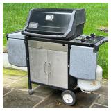 WEBER GENESIS SILVER GRILL | Weber Genesis Silver 3-burner propane grill with 2 folding shelves Dime