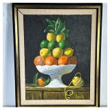 LEMON & ORANGE STILL LIFE OIL PAINTING | Lemon & orange still life. Oil on board. 17.5 x 13.5 in. Bo