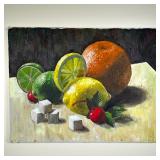 CITRUS FRUIT STILL LIFE OIL PAINTING | Citrus fruit still life. Oil on canvas. Dimensions written on