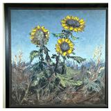 SEGUNDO HUERTAS (20TH-21ST CENTURY) OIL PAINTING | Sunflower. Segundo Huertas. Oil on canvas. 35.5 x