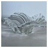 Crystal Glass Bowl | Crystal glass wave bowl or centerpiece. Possibly Mikassa "Belle Epoque". - h. 4