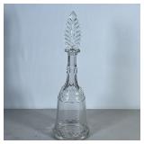 Glass Decanter | Glass decanter with leaf stopper. - h. 14 x w. 4 in (with stopper)