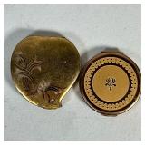 (2pc) ANTIQUE MAKEUP COMPACTS | Antique makeup compacts including: Vollipte USA compact, and Elquin 