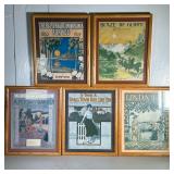 (5pc) FRAMED SHEET MUSIC COVERS | Including: Linda Lee by Harriet Rusk and James Kendis It Took a Sm