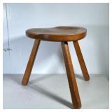 CRAFT WOODEN TRIPOD STOOL | Having a contour seat - h. 17.5 x w. 15.5 x l. 16.5 in