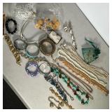 LARGE LOT COSTUME JEWELRY | Large lot of mixed costume jewelry including: earrings, necklaces, pearl
