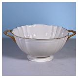 Lenox Bowl | Fruit bowl or serving dish with gold trim and handles. Market Lenox on bottom. - h. 4.5