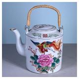 Chinese Teapot | Chinese teapot with flower and exotic bird on front. Marked made in China - h. 6 x 