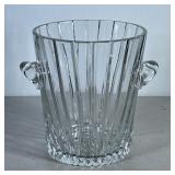 MCM Champagne/Ice Bucket | Crystal heavy ice bucket with deep cut decorative features and two side h