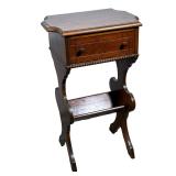 SMALL SIDE TABLE | Small wooden side table with single drawer over magazine/book holder - h. 27.5 x 
