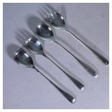 (4pc) Salad Servers | Silver plated serving pieces, including two pairs of fork and spoon salad serv