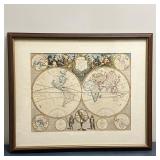 After John Senex (English, 1678–1740) Print - "A New Map of the World" | Print of "A New Map of the 