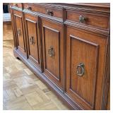 Henredon Sideboard Cabinet | Henredeon French Regency style sideboard cabinet with three upper drawe