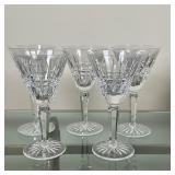 (5pc) Waterford Crystal - White Wine Glasses | Vintage (mid 20th c.) Waterford Crystal "Glenmore" pa