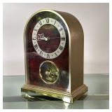 Seiko Brass Mantle Clock | Seiko mantle clock with an outer brass rim and wooden finish decor within