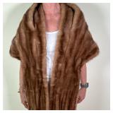 Genuine Mink Shawl/Stole | Vintage (mid 20th c.) genuine mink fur fashion shawl/stole to be worn as 