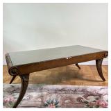 Grecian Revival Coffee Table | Vintage (mid 20th c.) Grecian Revival style solid carved wood window 