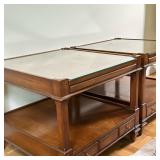 (2pc) Weiman Mahogany Square End Tables | Pair of vintage (mid 20th c.) Weiman mahogany square end t