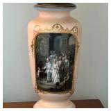 "Old Paris" Style Table Lamp | Vintage "Old Paris" style porcelain table lamp depicting scenes of li