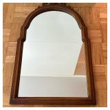 Cherrywood Frame Wall Mirror | Vintage (mid 20th c.) cherrywood frame wall mirror with carved flouri