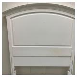 (2pc) White Painted Twin Bed Frame & Bookcase | Pottery Barn style white painted wooden twin headboa