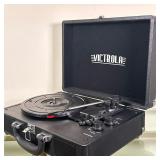 Victrola Record Player Suitcase | Victrola VSC-550BT-BK 3-speed stereo turntable with a black case, 
