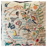 Decorative Throw Pillow - "Florida" | Modern Catstudio decorative throw pillow, featuring an embroid