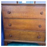 3-Drawer Chest Of Drawers | Vintage (mid 20th c.) wood chest of drawers with three dovetail joint dr