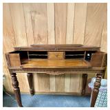 Writing/Secretary Desk | Antique carved wood writing/secretary desk with compartments and folding co
