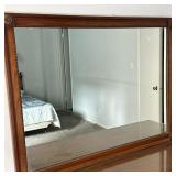 Kindel Milano Cherrywood Wall Mirror | Kindel Milano cherrywood wall mirror with gold flower accent 