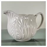 Lenox Pitcher - "Cottage Cabbage Leaf" | Vintage (mid 20th c.) Lenox cream colored "Cottage Cabbage 