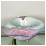 Tony Evans Raku Pottery Bowl | Tony Evans (Welsh) raku pottery sculpture bowl/centerpiece. Raku pott