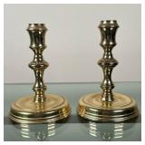 (2pc) Baldwin Brass Candlestick Holders | Pair of vintage (mid-20th c.) Baldwin baluster style brass