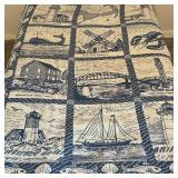 Nautical Themed Throw Blanket - Massachusetts | Nautical themed decorative throw blanket of Massachu