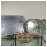 (3pc) Serving Pieces - Rodney Kent & Scandia Guld | Vintage (20th c.) silver-plated servers/serving 