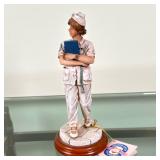 Vanmark Nurse Figurine - "Checkout Checklist" | Vintage (1998) Vanmark "White Caps of Caring" collec