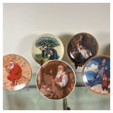 (5pc) Norman Rockwell (American, 1894 -1978) Plates - "Santa Plans His Visit" & Others | Collection 
